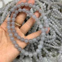 Hetian Jade Necklace, Round, polished, Unisex, grey, 8mm Approx 18 Inch 