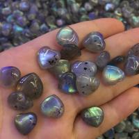 Labradorit Perlen, Herz, poliert, DIY & kein Loch, grau, 10-15mm, ca. 100PCs/Tasche, verkauft von Tasche