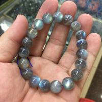 Labradorite Bracelet, Round, polished, Unisex, grey, 10-14mm Approx 7.5 Inch, Approx 