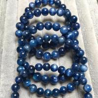 Kyanite Bracelet, Round, polished, Unisex, blue black, 7.5-9mm Approx 7.5 Inch 