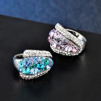 Anillo de dedo de aleación de Zinc, diverso tamaño para la opción & para mujer & con diamantes de imitación, más colores para la opción, 24x20mm, Vendido por UD