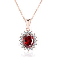 Brass Cubic Zirconia Necklace, with 5cm extender chain, Flower, plated, fashion jewelry & micro pave cubic zirconia & for woman cm 