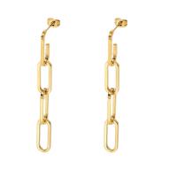 Titanium Steel Drop Earring, Vacuum Ion Plating, fashion jewelry & for woman, golden 