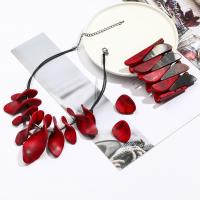 Acrylic Necklace, with Korean Waxed Cord, Geometrical Pattern, fashion jewelry & for woman, red 