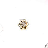 Cubic Zirconia Brooch, Brass, Snowflake, gold color plated, Unisex & micro pave cubic zirconia, 18mm 