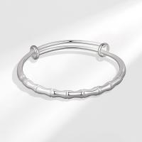 Brass Cuff Bangle, platinum color plated, Adjustable & for woman 