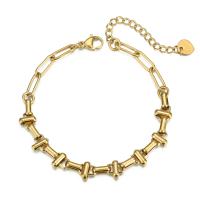 Stainless Steel Chain Bracelets, 304 Stainless Steel, with 1.57 inch extender chain, Vacuum Ion Plating, for woman Approx 6.7 Inch 