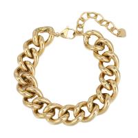 Stainless Steel Chain Bracelets, 304 Stainless Steel, with 1.96 inch extender chain, Vacuum Ion Plating, for woman Approx 6.69 Inch 
