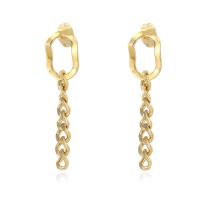 Stainless Steel Drop Earring, 304 Stainless Steel, Vacuum Ion Plating, for woman, golden 