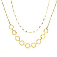 Fashion Multi Layer Necklace, 304 Stainless Steel, with 2.36 inch extender chain, Vacuum Ion Plating, for woman & multi-strand, golden Approx 14.96 Inch 