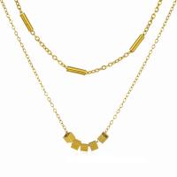 Fashion Multi Layer Necklace, 304 Stainless Steel, with 2.36 inch extender chain, Vacuum Ion Plating, for woman & multi-strand, golden Approx 14.96 Inch 