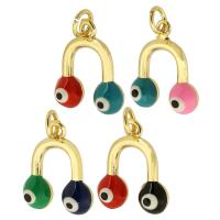 Fashion Evil Eye Pendant, Brass, gold color plated, fashion jewelry & DIY & evil eye pattern & for woman & enamel 