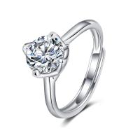 Zirkonia Messing Finger Ring, Platinfarbe platiniert, Einstellbar & Modeschmuck & Micro pave Zirkonia & für Frau, 16x7mm, verkauft von PC