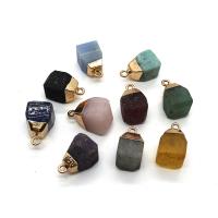 Gemstone Brass Pendants, Natural Stone, with Brass, gold color plated & Unisex 
