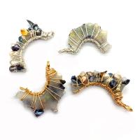 Kultivierten Süßwasser Perle Messing Anhänger, Harz, mit Perlen & Messing, Mond, plattiert, unisex, keine, 15x40-20x50mm, verkauft von PC