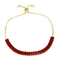 Cubic Zirconia Micro Pave Brass Bracelet, 18K gold plated, micro pave cubic zirconia & for woman .1 Inch 