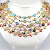 Evil Eye Schmuck Halskette, Messing, mit Verlängerungskettchen von 1.97, blöser Blick, 18K vergoldet, Micro pave Zirkonia & für Frau & Emaille, keine, Länge:19.3 , verkauft von PC
