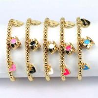 Enamel Brass Bracelets, 18K gold plated, for woman .7 Inch 