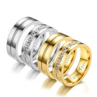 Couple Finger Rings, 316 Stainless Steel, Vacuum Ion Plating, Unisex  6mm 
