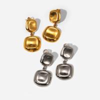 Stainless Steel Drop Earring, 304 Stainless Steel, Square, Vacuum Ion Plating, fashion jewelry & for woman 42.76mm 