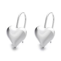 925 Sterling Silver Earring Hook, Heart, plated, fashion jewelry & for woman 