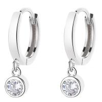 Huggie Hoop Drop Earring, 925 Sterling Silver, plated, micro pave cubic zirconia & for woman 