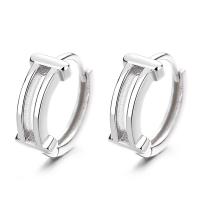 Sterling Silver Huggie Hoop Earring, 925 Sterling Silver, plated, fashion jewelry & for woman 