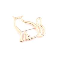 Zinc Alloy Jewelry Brooch, Cat, gold color plated, Unisex & hollow 