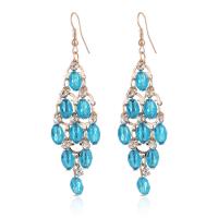 Crystal Drop Earring, Zinc Alloy, with Crystal, gold color plated, for woman & with rhinestone 