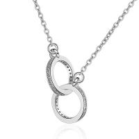 Cubic Zircon Micro Pave Brass Necklace, plated, micro pave cubic zirconia & for woman Approx 15.74 Inch 