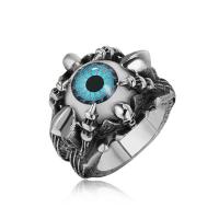 Evil Eye Jewelry Finger Ring, Titanium Steel, with Acrylic, polished, Unisex original color 