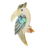 Pendentifs de coquillage naturel, coquille blanche, avec coquille d'ormeau, oiseau, bijoux de mode & DIY, multicolore Environ 1mm, Vendu par PC