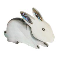 Natural Freshwater Shell Pendants, Abalone Shell, with White Shell, Rabbit, fashion jewelry & DIY, multi-colored Approx 1mm 