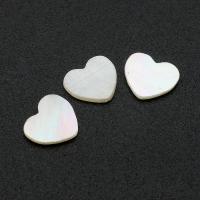 Weiße Muschel Cabochon, Herz, Natürliche & Modeschmuck & DIY, weiß, 8x7x1mm, verkauft von PC
