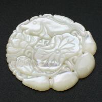 ホワイト シェル ペンダント, 白い貝, 彫刻, ナチュラル & ファッションジュエリー & DIY, ホワイト 穴:約 0.5mm, 売り手 パソコン