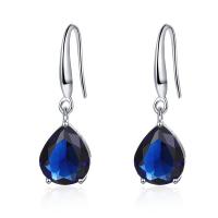 Cubic Zircon (CZ) Drop Earring, Brass, Teardrop, platinum color plated, fashion jewelry & micro pave cubic zirconia & for woman 