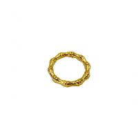 Anillo de dedo de latón, metal, chapado en oro de 18 K, unisexo, tamaño:6, Vendido por UD