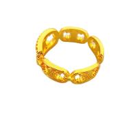 Anillo de dedo de latón, metal, chapado en oro de 18 K, Ajustable & para mujer, 8mm, diámetro interior:aproximado 17mm, Vendido por UD