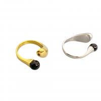 銅 カフ指輪, とともに ブラックアゲート, ラウンド形, メッキ, 調整 & ユニセックス, 無色, 内径:約 17mm, 売り手 パソコン