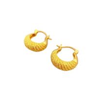 Brass Hoop Earring, 18K gold plated, for woman 