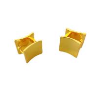 Brass Huggie Hoop Earring, 18K gold plated, for woman, 12.5mm 