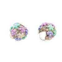 Rhinestone Brass Drop Earring, with Resin & Plastic Pearl, plated, for woman & with rhinestone 21mm 