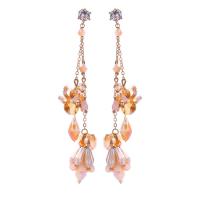 Crystal Drop Earring, with Brass, 18K gold plated, for woman 
