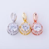 Brass Pinch Bail, Round, plated, DIY & micro pave cubic zirconia 