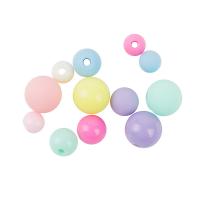 Solid Color Acrylic Beads, Round, epoxy gel, DIY  mixed colors 