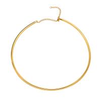 Edelstahl -Kragen-Halskette, 304 Edelstahl, Modeschmuck & für Frau, goldfarben, 4mm, verkauft von PC