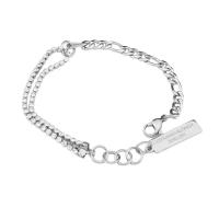Titanium Steel Bracelet & Bangle, with 2cm extender chain, polished, fashion jewelry & for woman & with rhinestone, original color cm 