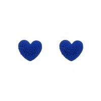 Sterling Silver Stud Earring, Argent sterling 925, coeur, bijoux de mode & pour femme, bleu, 7mm, Vendu par paire