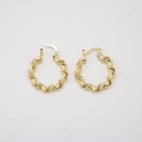Brass Huggie Hoop Earring, 18K gold plated & for woman, gold 