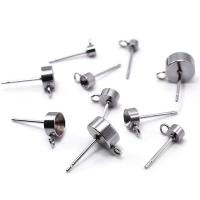 Stainless Steel Earring Stud Component, 304 Stainless Steel, machine polished, DIY & Unisex & machine polishing original color 